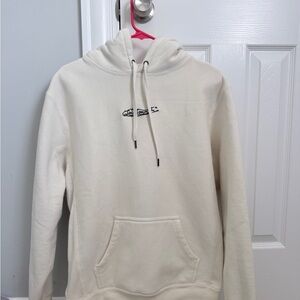 Men's Cream Hooded Sweatshirt with Minimal Logo